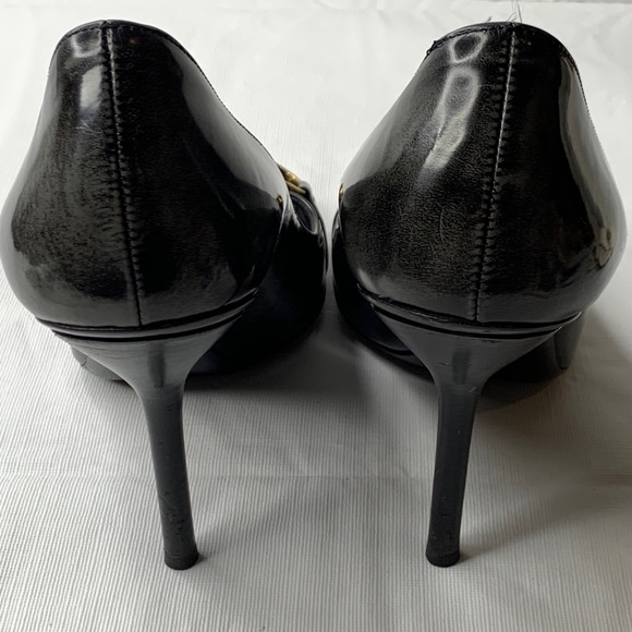 Gucci patent distressed horsebit peep toe pumps 9 - Picture 6 of 9